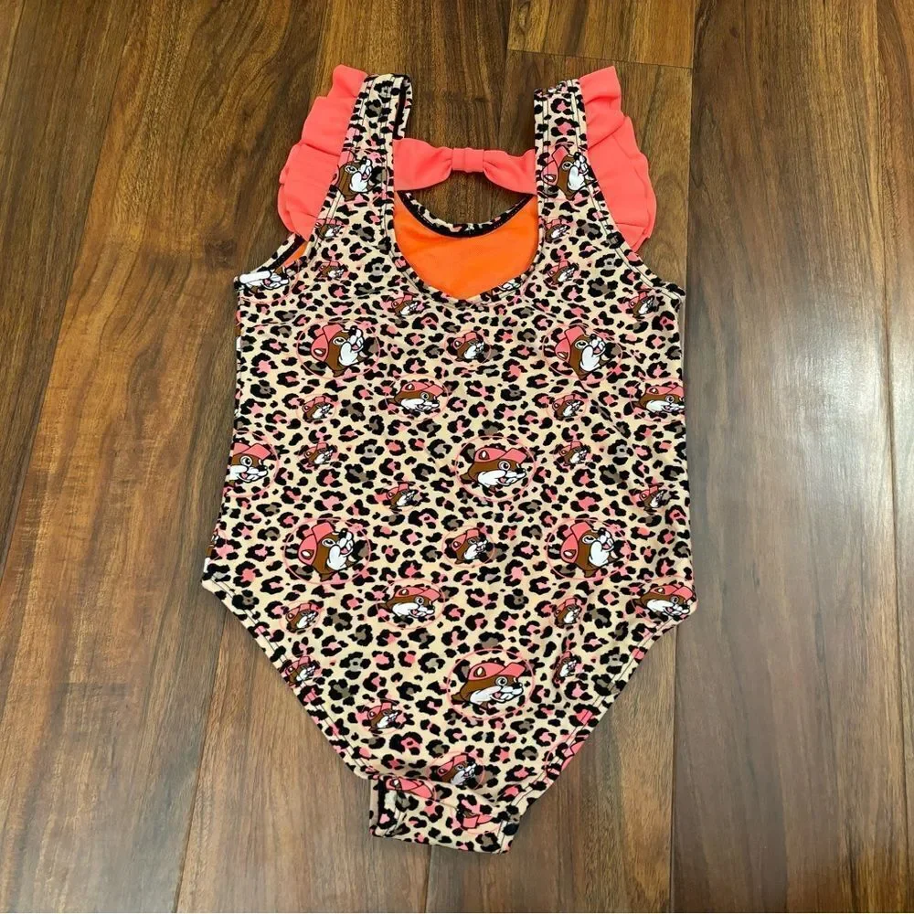 Buc-ee’s leopard/cheetah print one piece bathing suit